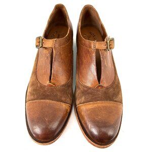 Kork Ease Niseda Brown Distressed Leather Oxford Womens 7.5 Buckle Closure